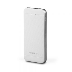 Batería externa Argom Tech para cargar dispositivos de 10,000MAH Blanco ARG-PB-1110WT