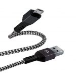 Cable Argom Tech MICRO USB a USB 2.0 Nylon Trenzado Dura Form en negro ARG-CB-0021BK