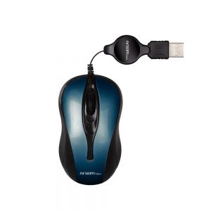 Ratón Argom Tech retráctil usb en azul ARG-MS-0008BL