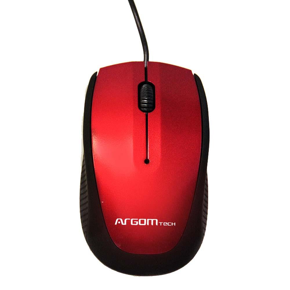 Ratón Argom Tech 3D MS14 USB óptico con cable en rojo ARG-MS-0014R