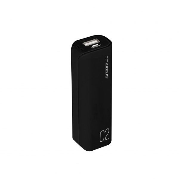 Bateria externa Argom Tech C2 2500mah en negro ARG-PB-1130BK